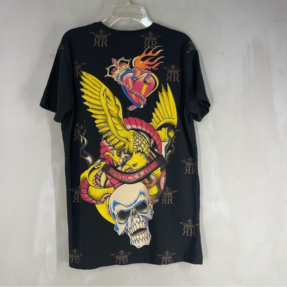 ReRock Black Graphic T-Shirt Women Size XL - Picture 4 of 6